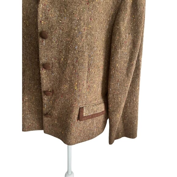 MAGGY LONDON by Nina Leonard Brown Wool Blend Blazer Jacket Size 16 - Picture 3 of 7